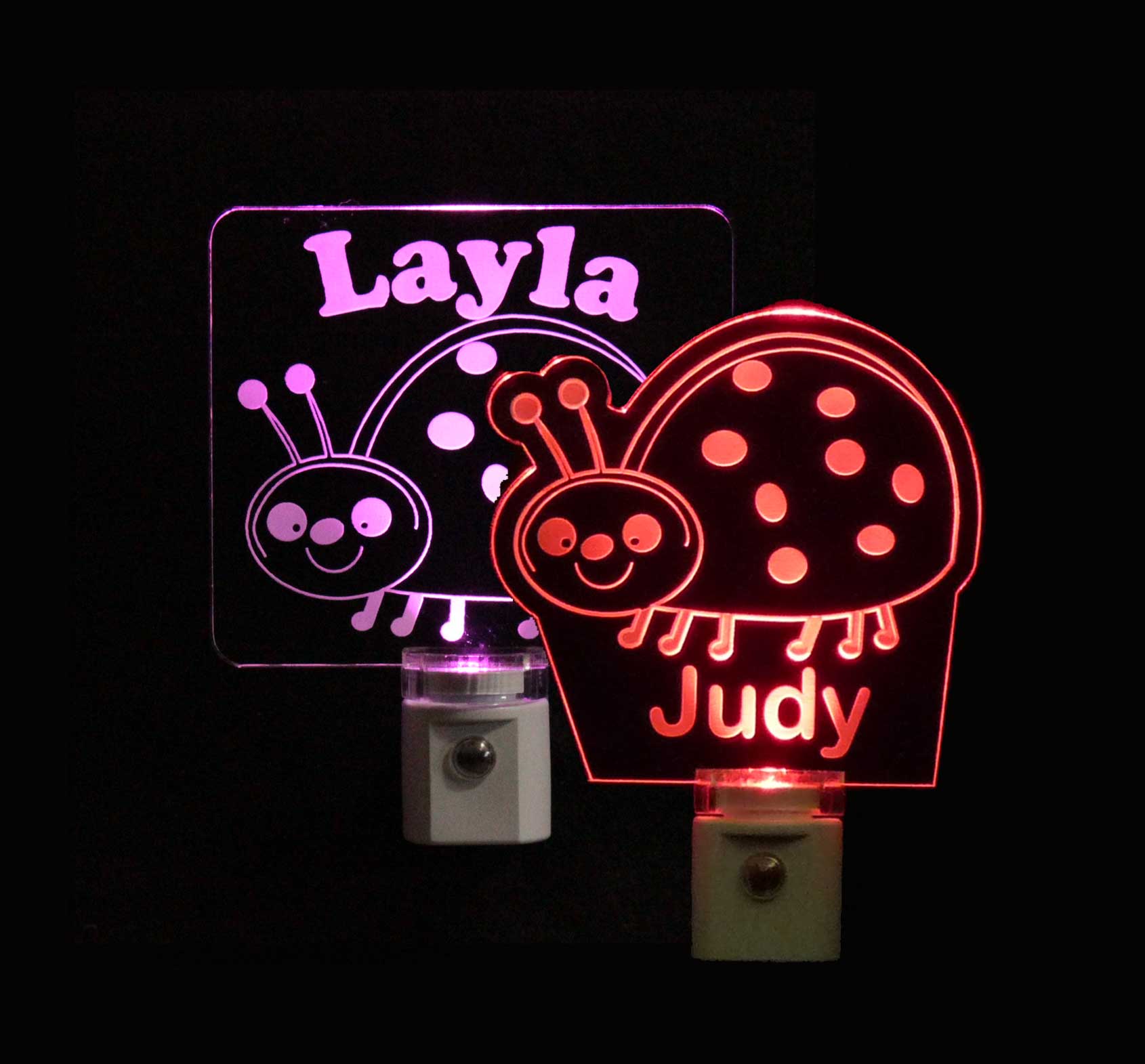 Girls Personalized Ladybug LED Night Light