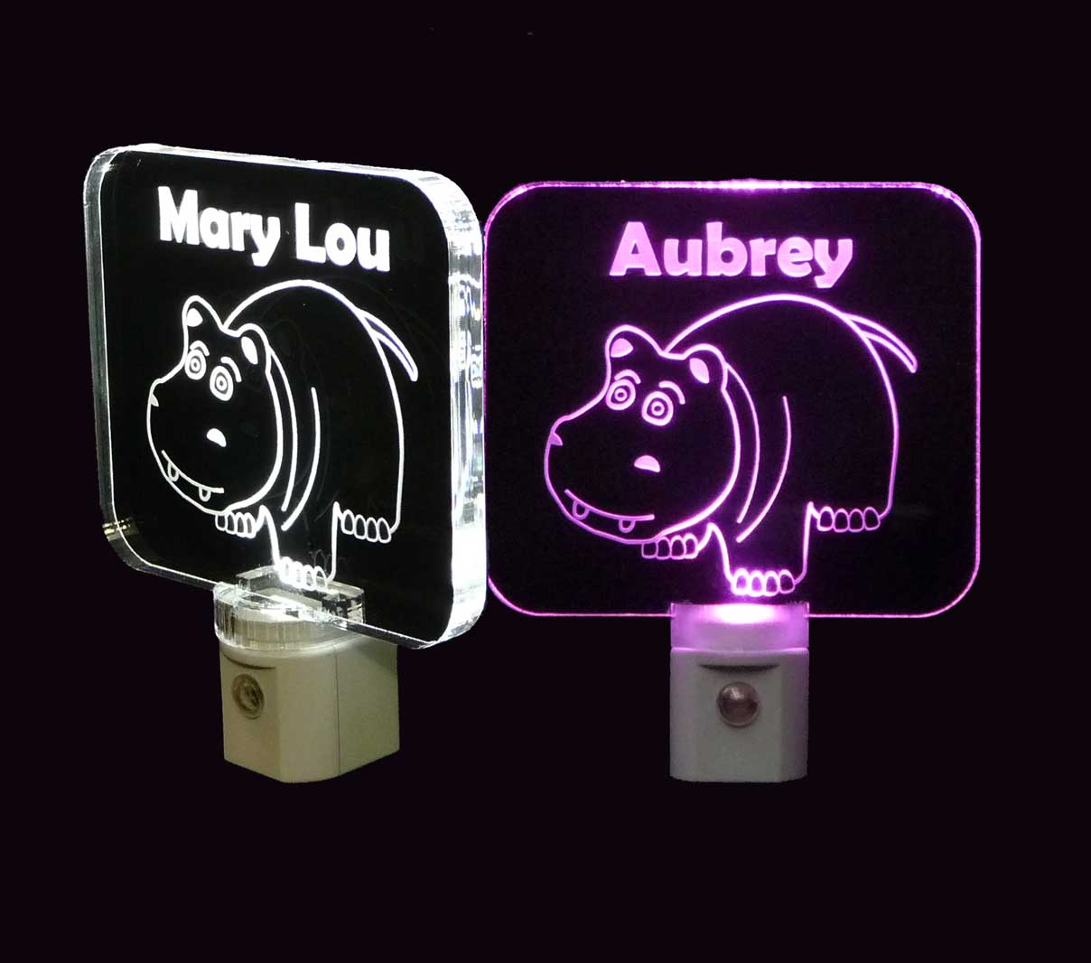 Personalized  Hippo Hippopotamus LED Night Light