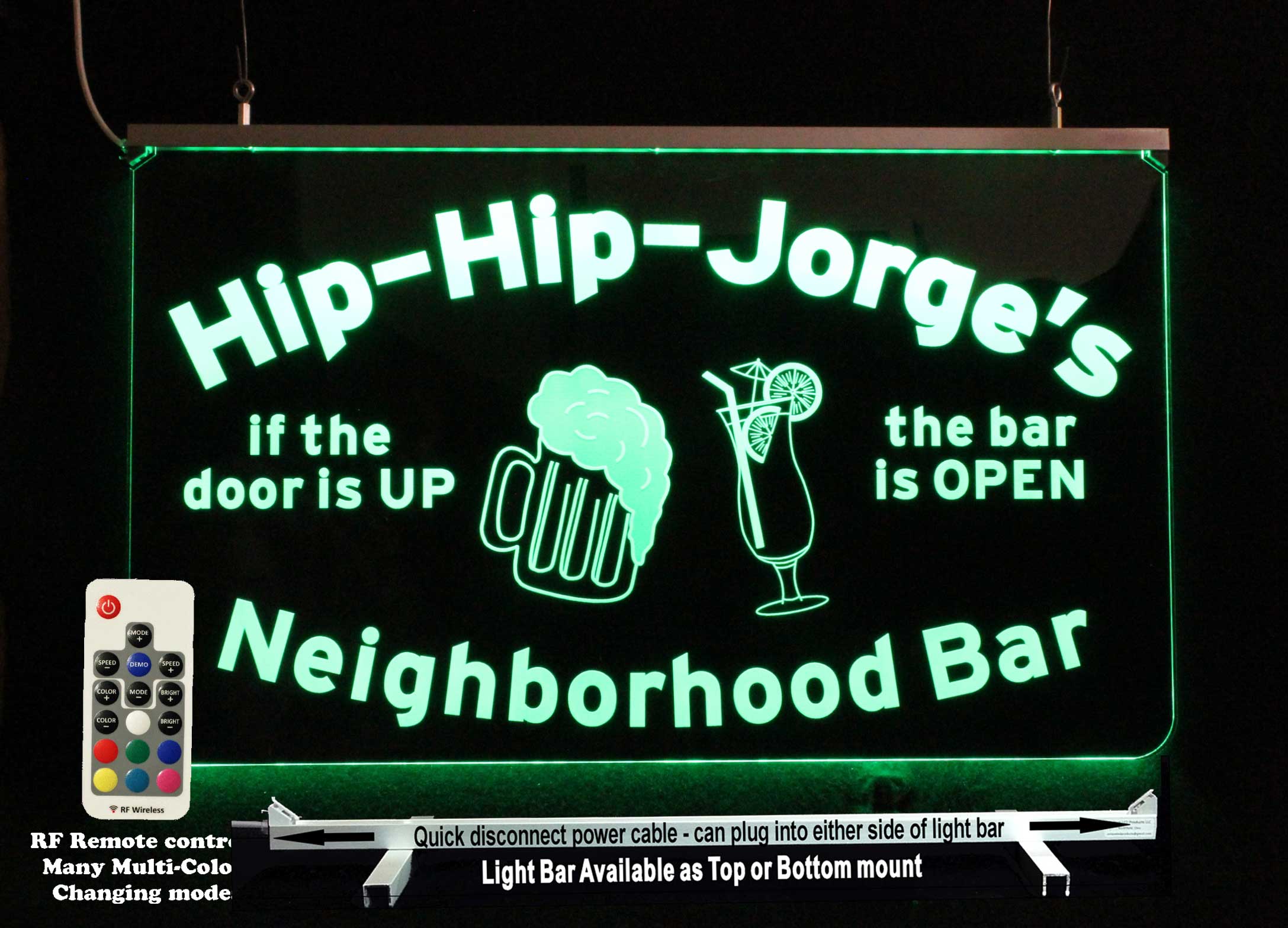Custom Bar Sign, Beer Mug, Cocktail Glass, Pub Sign, LED Sign