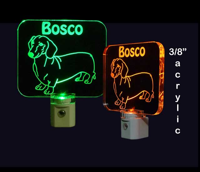 Personalized Dachshund weiner dog LED Night Light, Pet Memorial