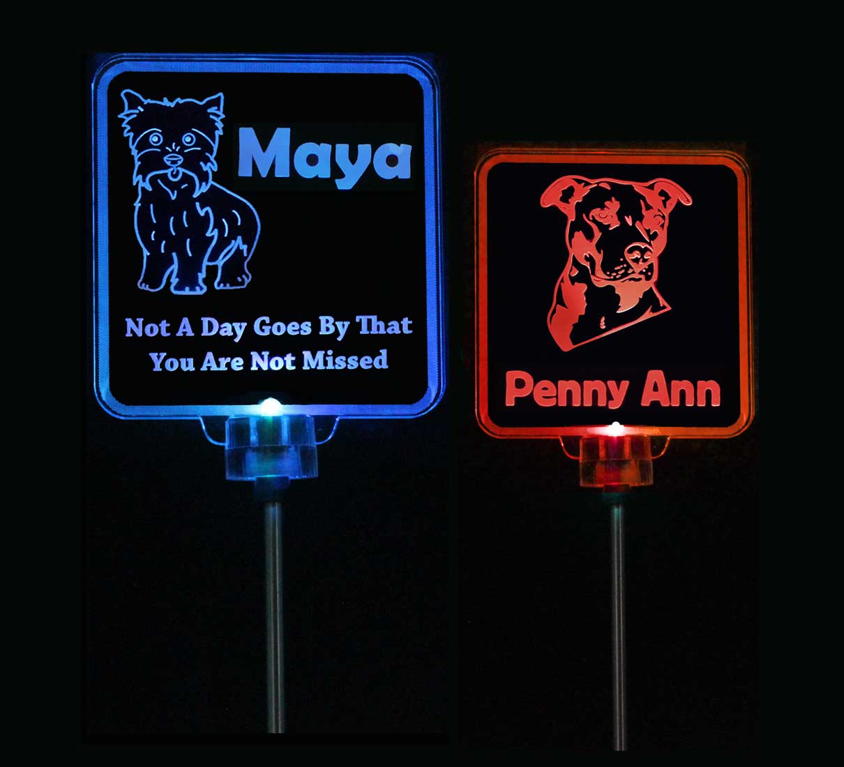 Personalized Dog Solar Light, Grave Marker, Animal Memorial